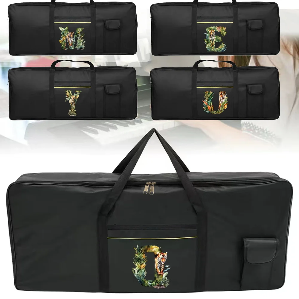 

Double Zipper Electronic Organ Bag Jungle Tiger Letter Series Lightweight Dustproof Bags 61 Keys Keyboard Piano Protection Pack