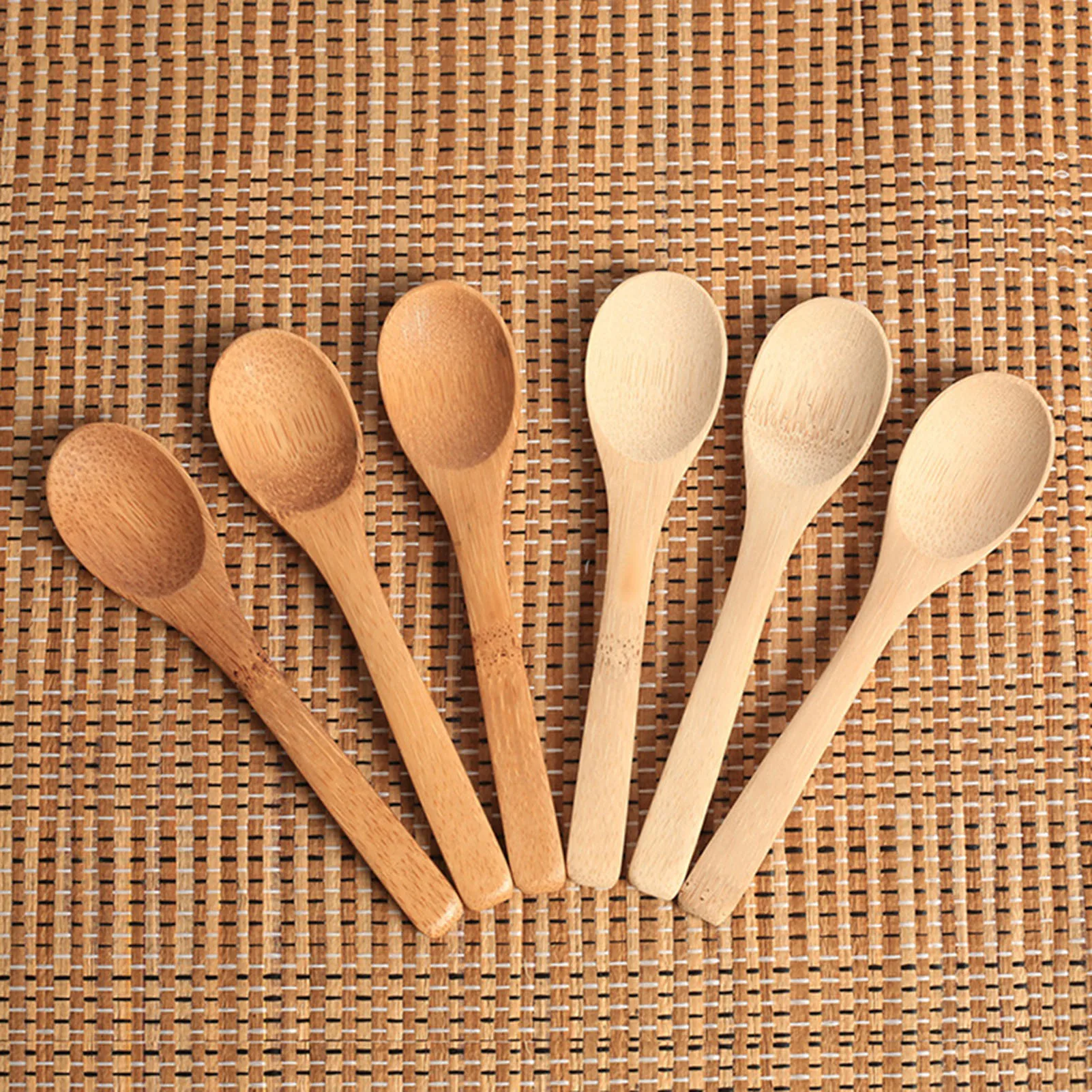 

10pcs Smooth Wooden Sugar Teaspoon Mini Tiny Ellipse Serving Wood Spoons Fits Jam Coffee Tea Sugar Spoons Kitchen Supplies