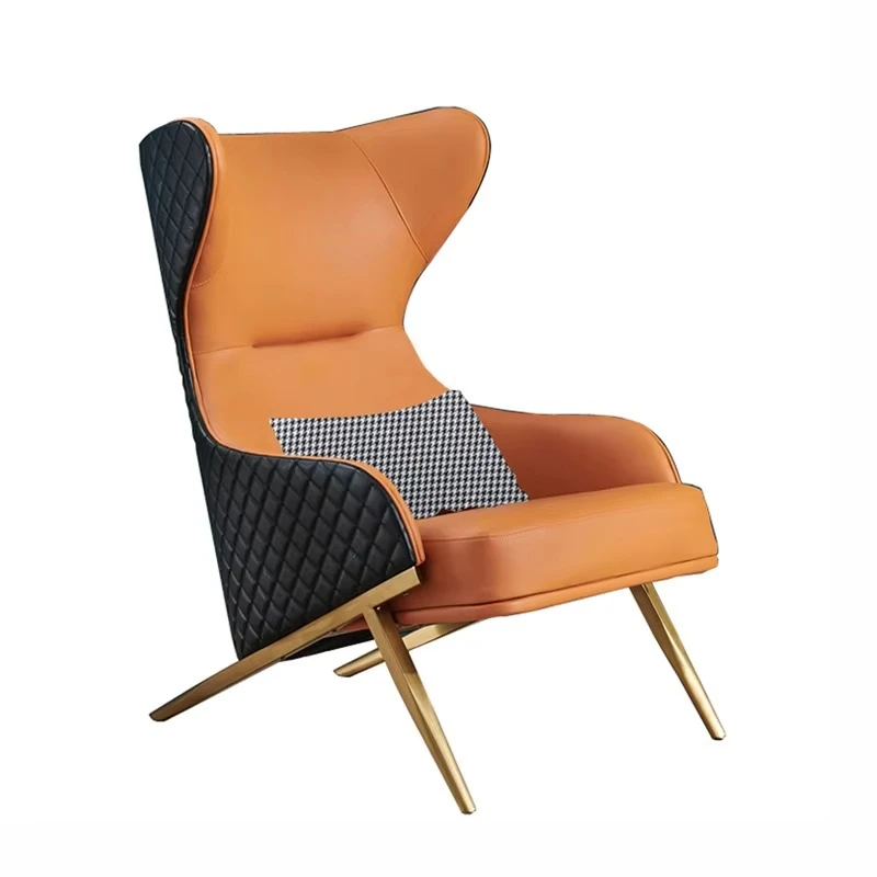 

Modern Nordic European Living Room Armchair Luxury Leather Leisure Chair