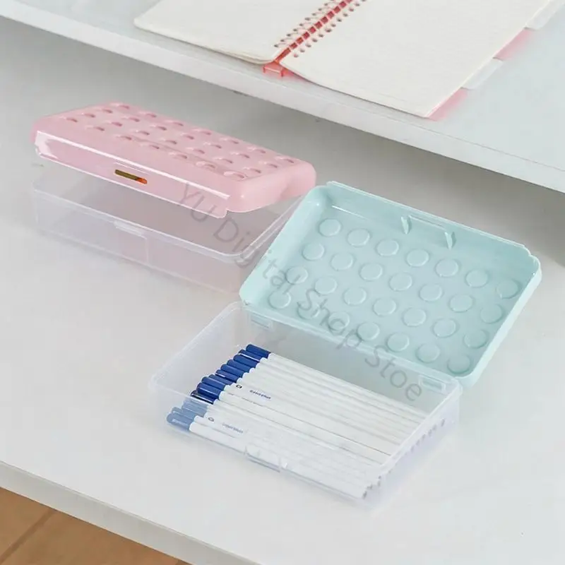 96BA Large Capacity Plastic Pencil Box for Students Large Compartments Stackable Pen Case for Watercolor Pencil Art Marker