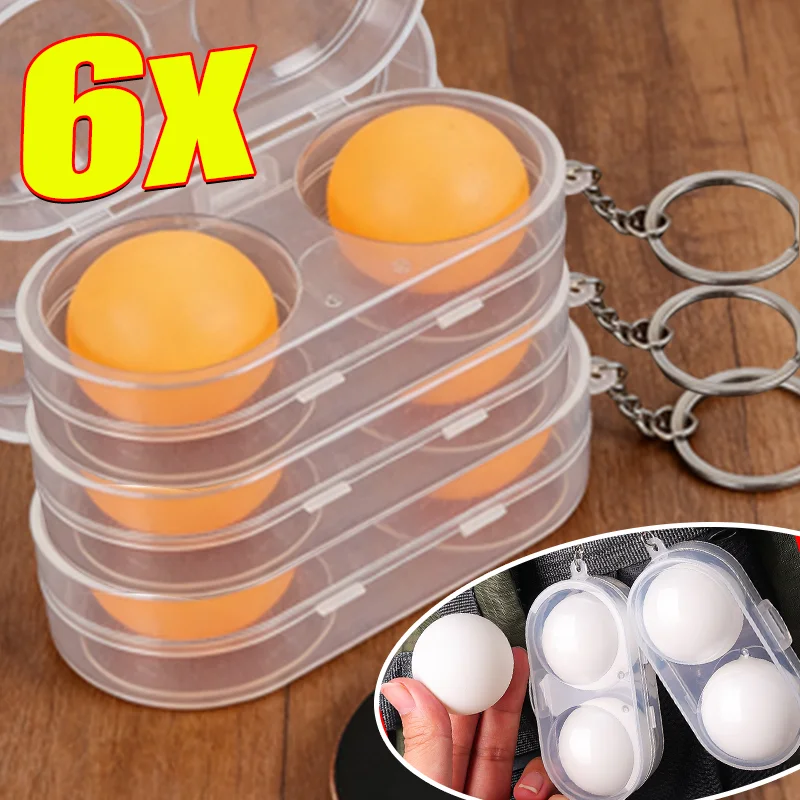 

Набор из 6/2 шт. жестких пластиковых коробок для хранения для настольного тенниса, по 2 шт. в упаковке, портативные защитные чехлы-брелоки, мини-коробки для мячей, органайзеры для оборудования