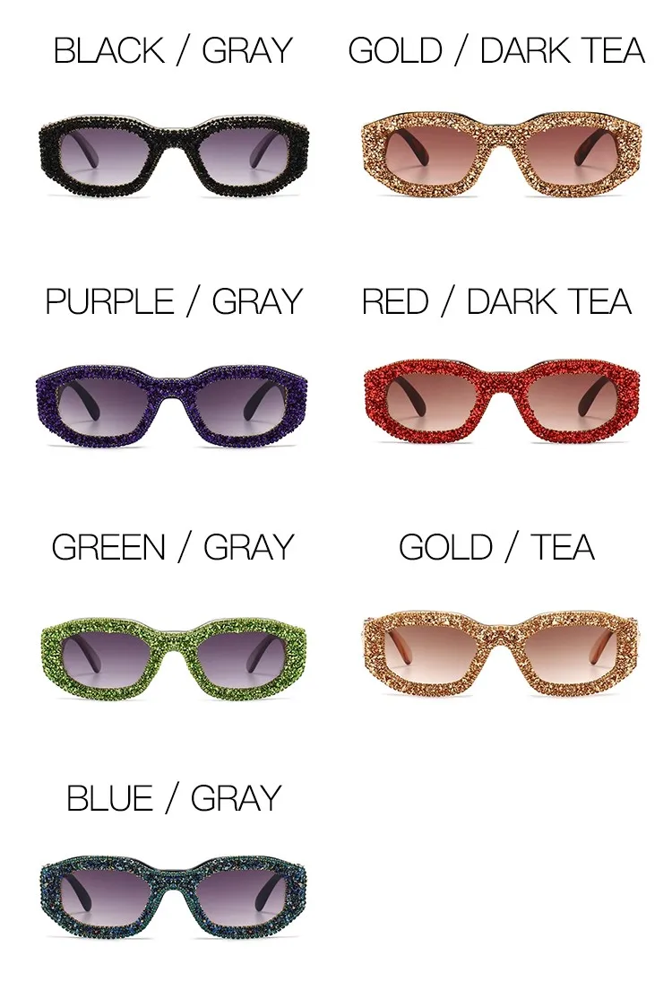 نظارات شمسية عصرية للتصوير الفوتوغرافي في الشوارع من Y Party مع مجموعة نظارات ماسية للسيدات مجلة أزياء مخصصة