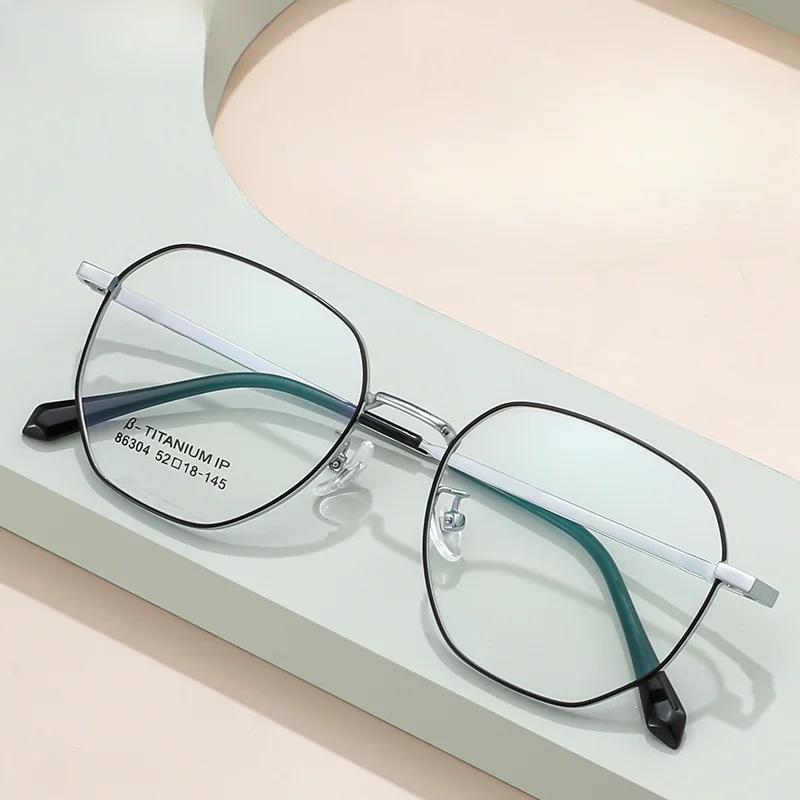 

Retro Danyang Glasses Frame Men's Titanium Frame Polygonal Female Ultra-light Myopia Glasses Frame Anti-fog Dustproof Wholesale