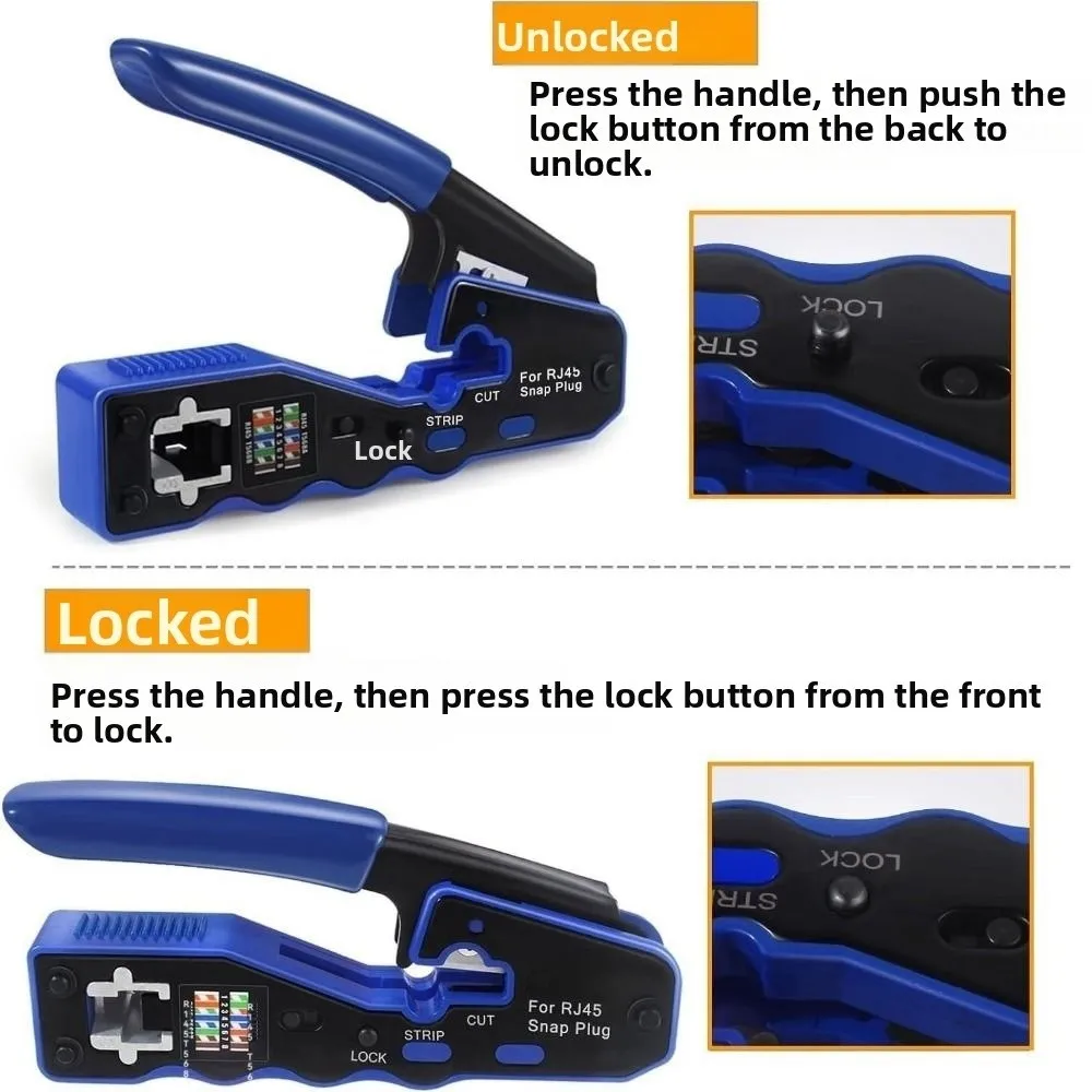 

Wire Cutting Network Crimping Tool Pressing Wire Clamp Manual Pliers Ethernet Crimping Tool Cable Production Pressing Tool