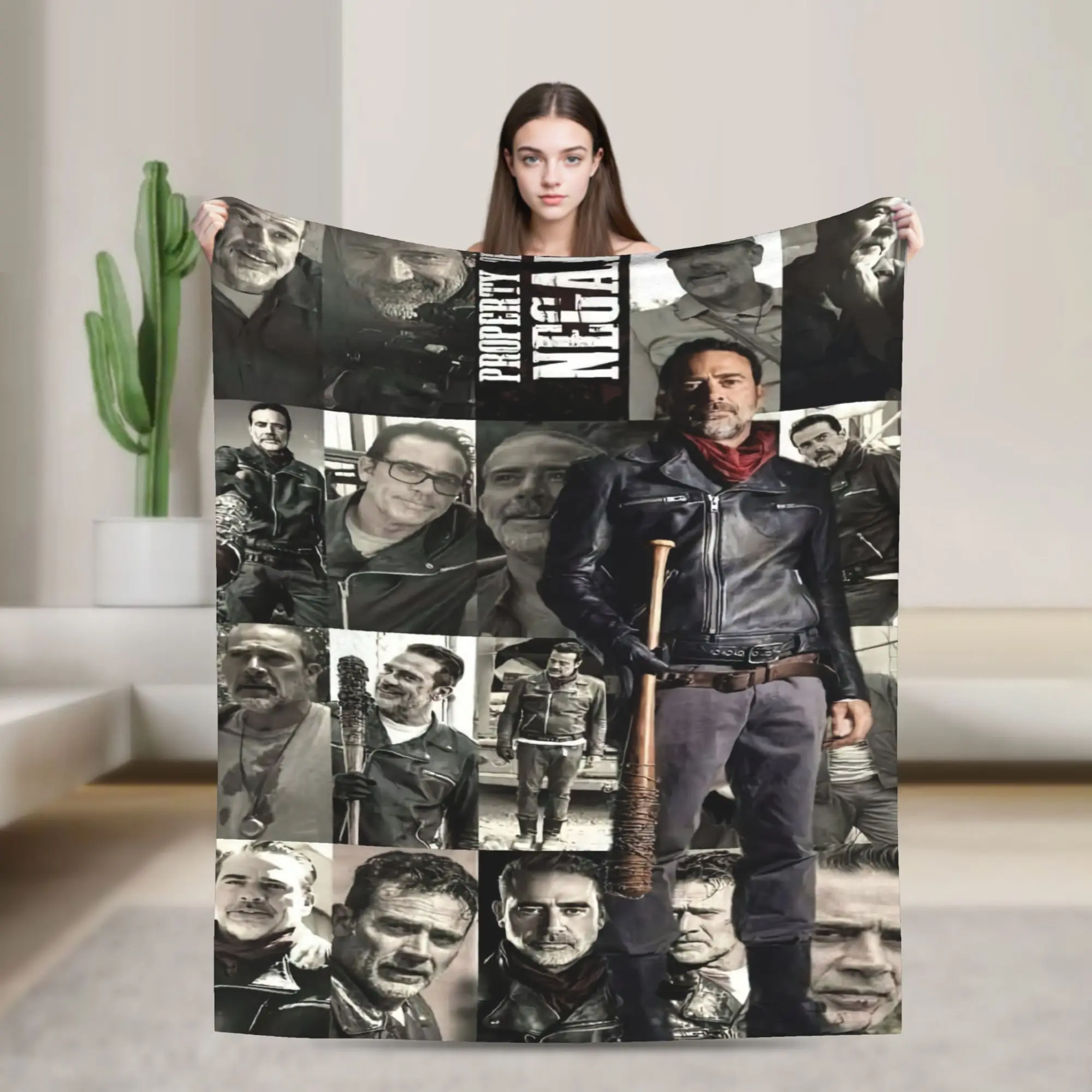 Negan Smith Bedding Throws Warm Comfy Print Blankets  For Living Room Travel Car Flannel Bedspread Bed Cover