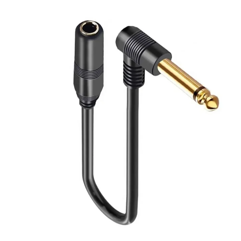 Right Angle Right Angle 6.35mm Male Extension 90 Degree 6.35mm Male To Female Audio Cord 1/4 Inch TS Mono Jack 1/4 Inch
