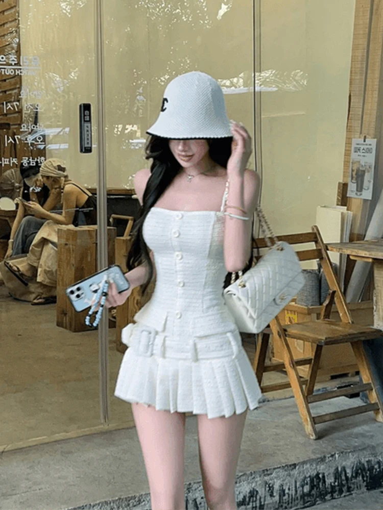 

Женская короткая плиссированная юбка Syj ujia Ele Ladylike ter Dr в корейском стиле, с завышенной талией, А-силуэт, летняя, для коррекции фигуры