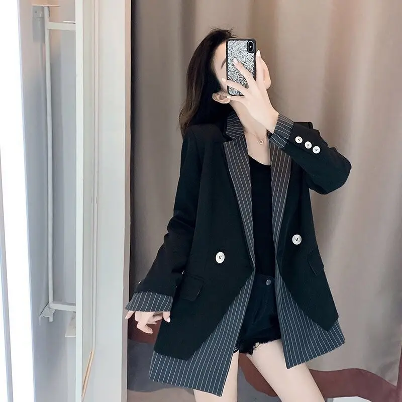 Blazer Mujer Cappotto da donna Welt Wrap-Around Fila Colletto con cerniera Extra-lungo Modello diviso Pieghe Minimalismo Spalle Ropa dorate