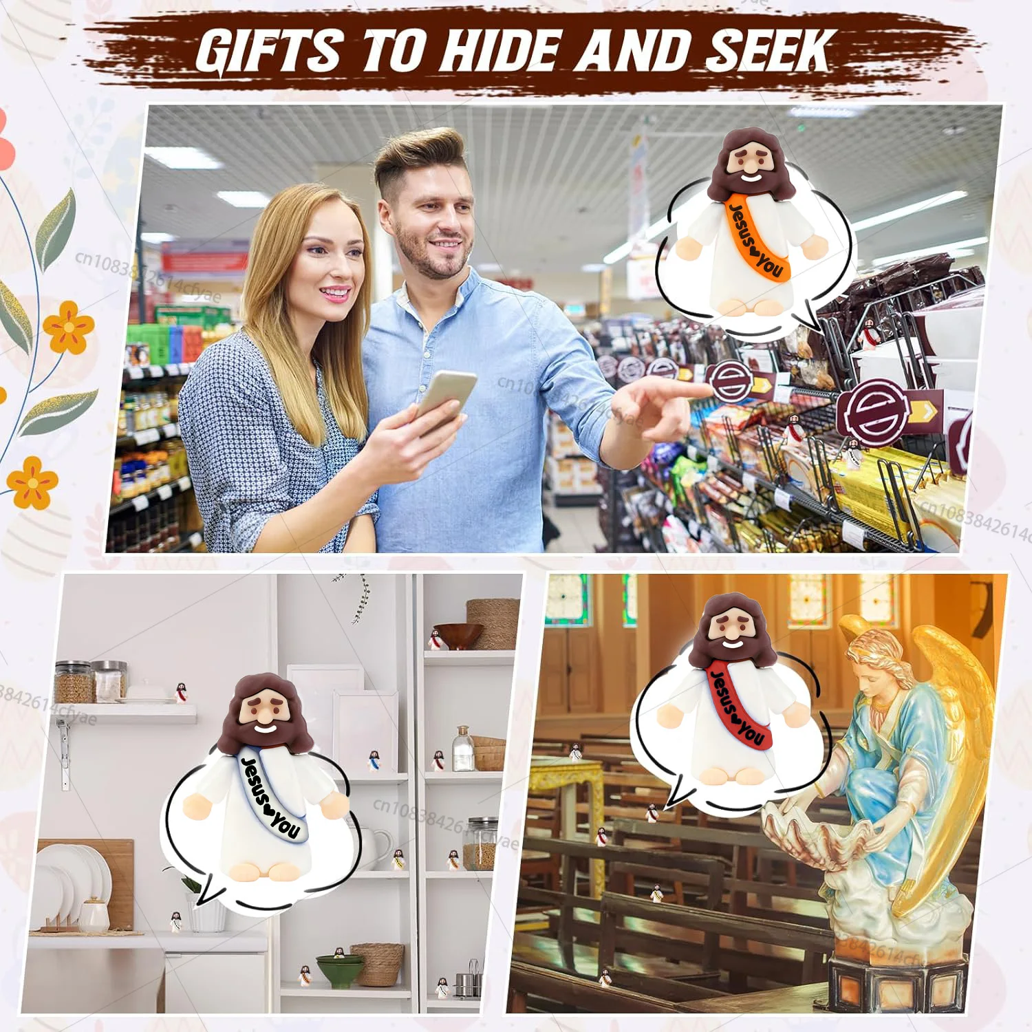 30-300Pcs Mini Jesus Figurines Christ Toys Little Christ Figurines to Hide and Seek Sunday School Religious Party Favors Gifts