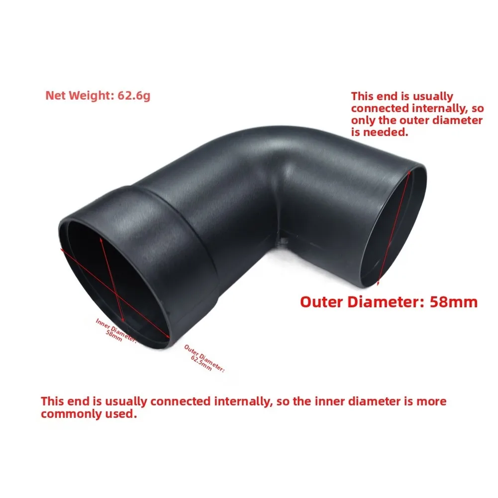 Large Radius 90 Degree Elbow Fits For Dustopper PRO For Cyclone Separator For Woodworking Vacuum Hose Enhanced Airflow