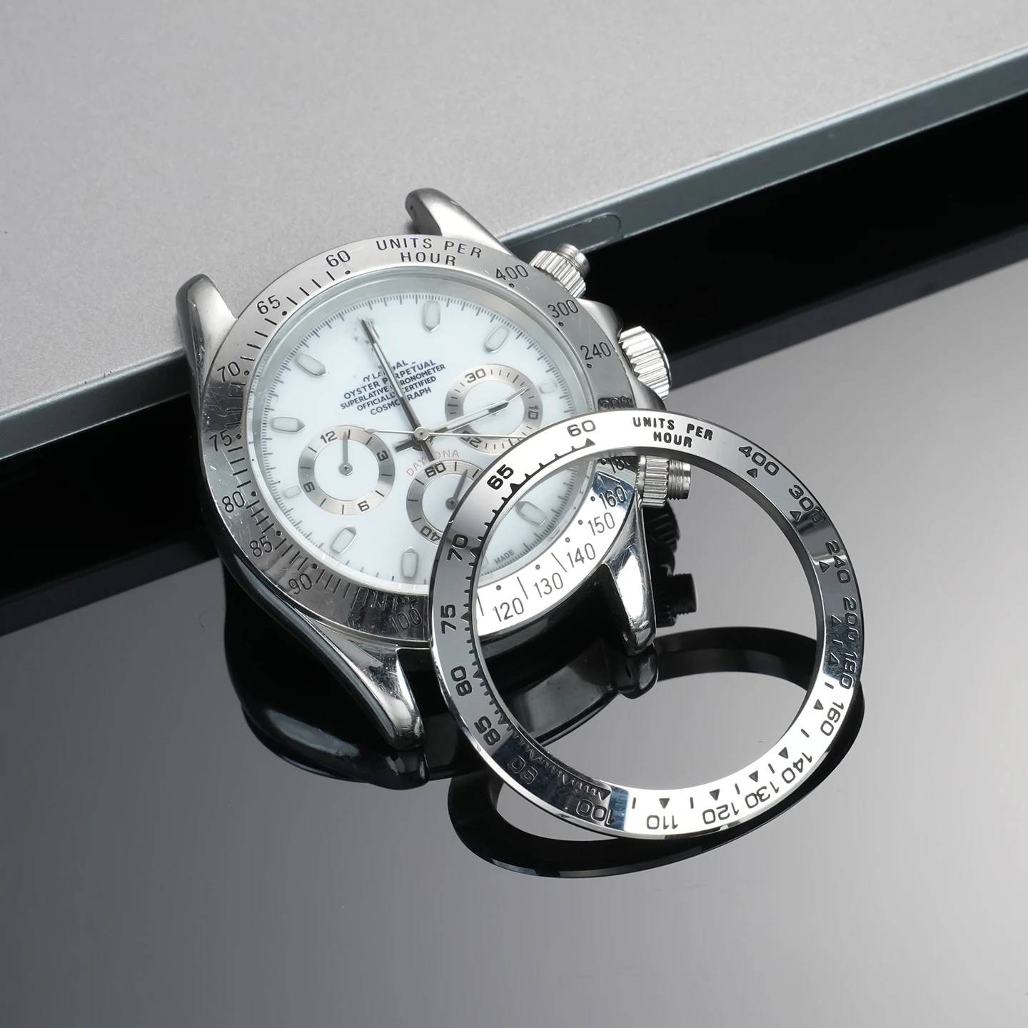 

Безель для Rolex Daytona 116520 — кольцо безеля из нержавеющей стали 40 мм — сменная вставка безеля для часов тахометра — запасные части для часов