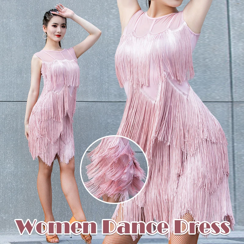 

1920S Women Sequin Latin Dance Tassel Fringe Dress Flapper Sexy Gatsby Cocktail Vintage Tango Ballroom Roaring 20S Party