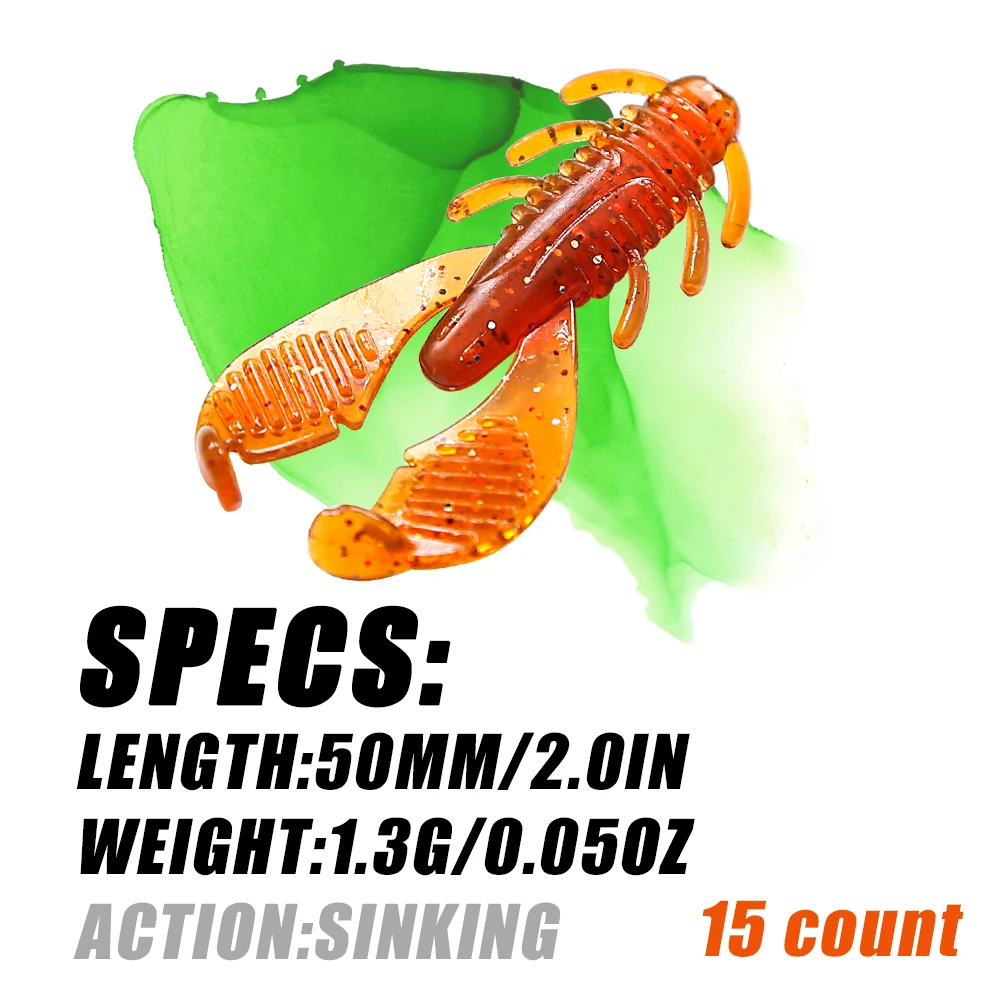 B&U 50mm Craws: Señuelo vinilo lubina trucha - imagen 5