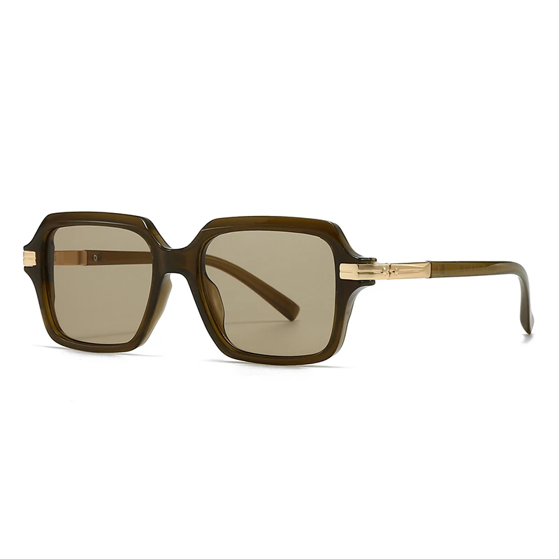 Nieuwe pilotenbril voor heren in Europese en Amerikaanse stijl, retro zonnebril met dubbel brug en vierkant frame, grensoverschrijdende klaar voorraad 62014