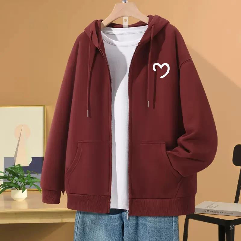 Damska bluza z kapturem na wiosnę i jesień, cienka, zapinana na zamek, w stylu amerykańskim retro, duży rozmiar, luźna, dla par, kardigan, długa, z bawełny i poliestru...