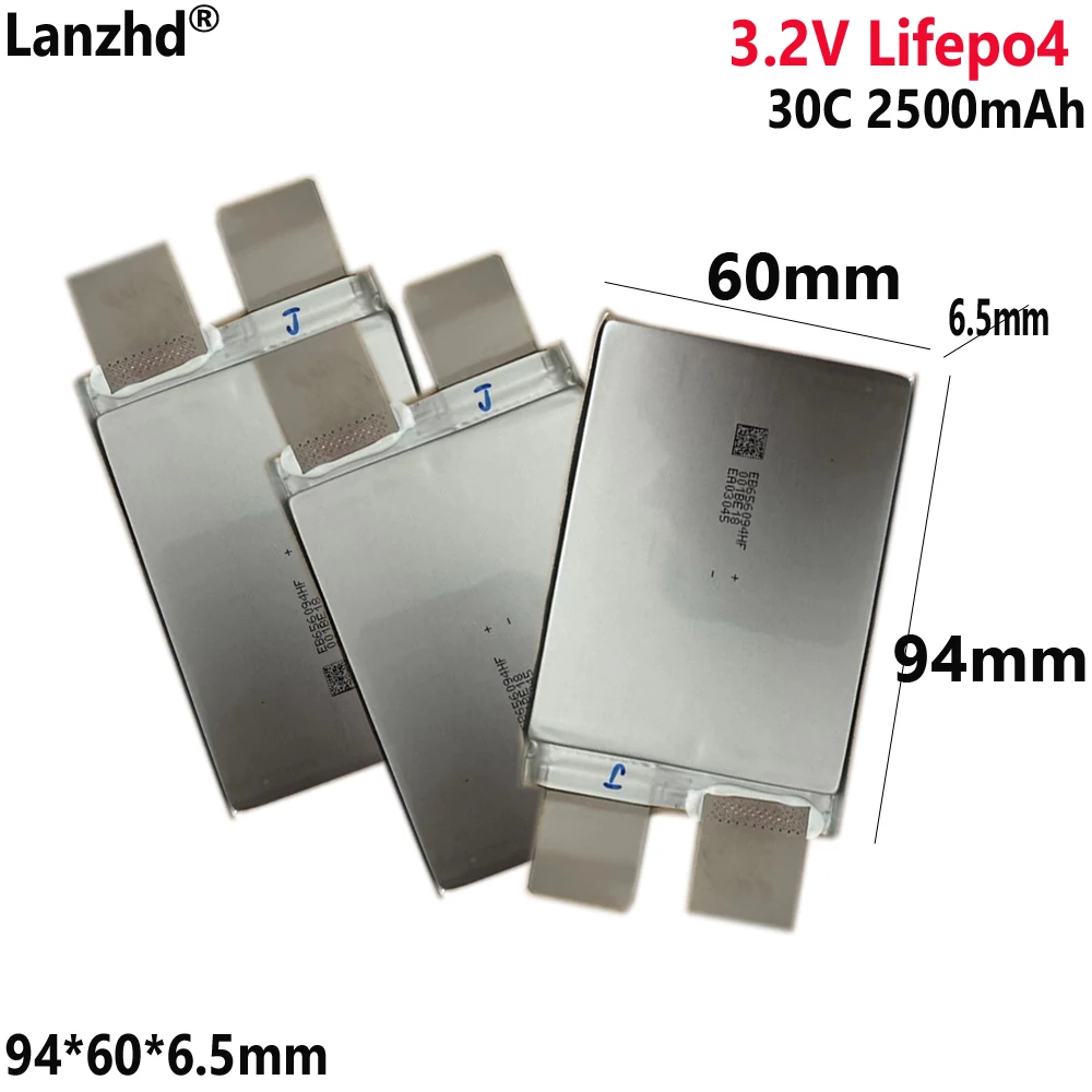 1-12pcs 3.2V Lifepo4 battery 30C 60C For starting power supply model airplane Cells DIY 12V 24V Electric Car 656094 2500mAh