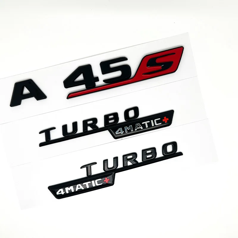 

3D-эмблема AMG A45S Turbo 4MATIC из черного ABS-пластика, наклейка на заднюю часть автомобиля, для Mercedes-Benz A 45S AMG W177, аксессуары