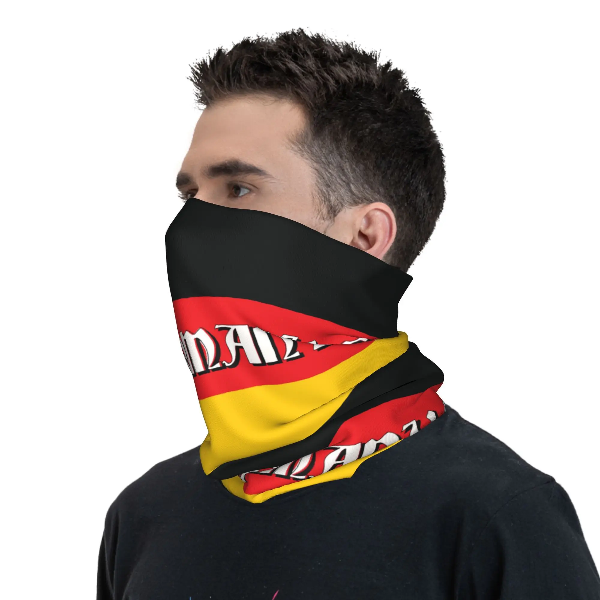 مخصص ألمانيا العلم تصميم شعار الرقبة الجراب النساء الرجال الأشعة فوق البنفسجية الوجه درع الشتاء باندانا وشاح للمشي لمسافات طويلة