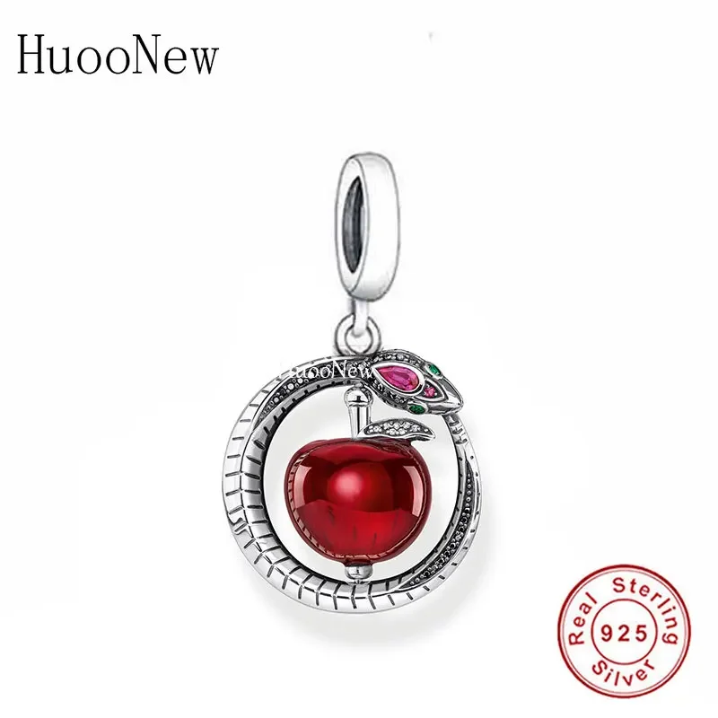 Fit Original Brand Charm Bracelet Authentic 925 Sterling Silver Magic Snake Spiral Wound Apple Bead For Making Women Berloque