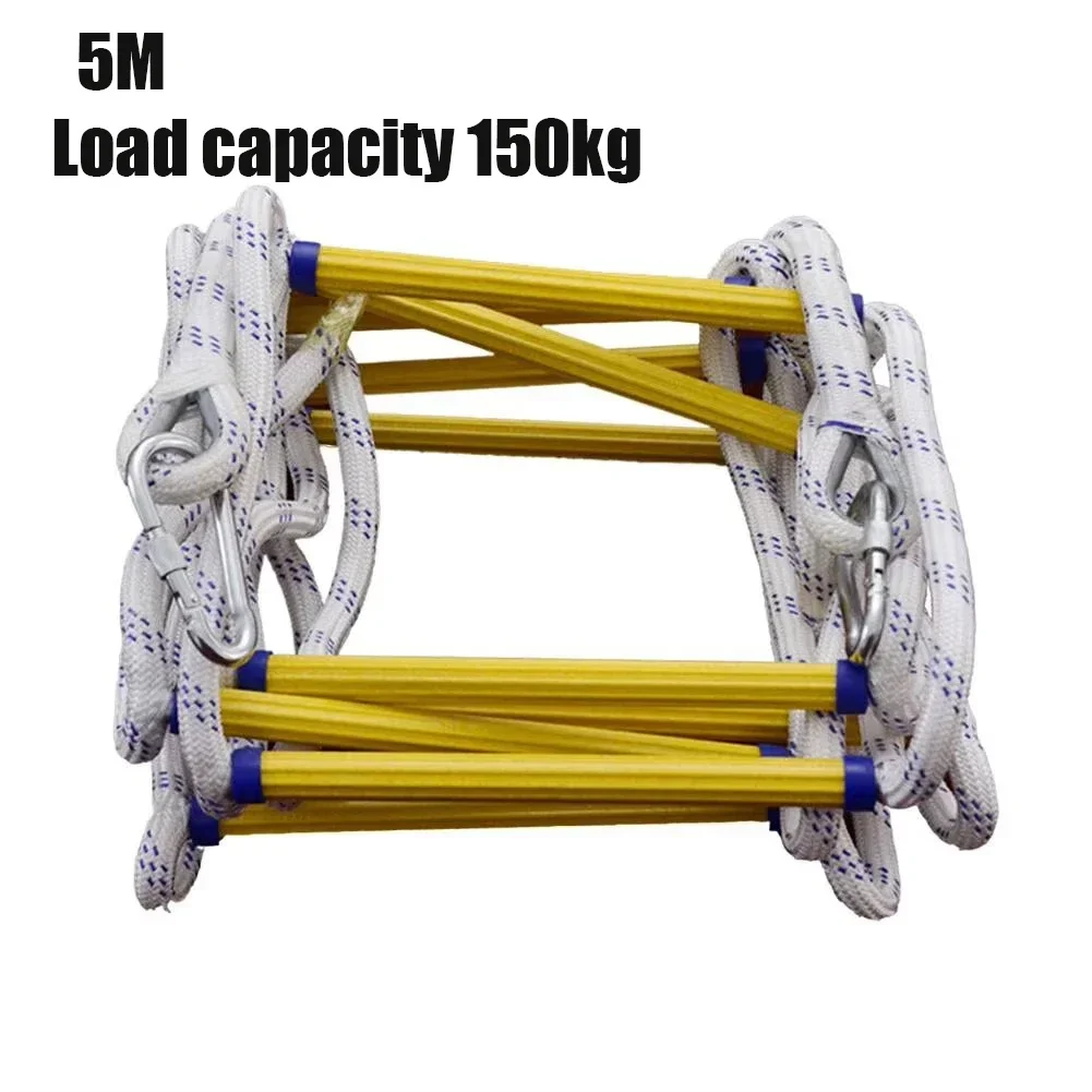 3/5/10M Resin Soft LadderEscape LadderHigh Load-bearing Aerial Work Rope LadderEscape Life-saving Resin Insulated Soft Ladder