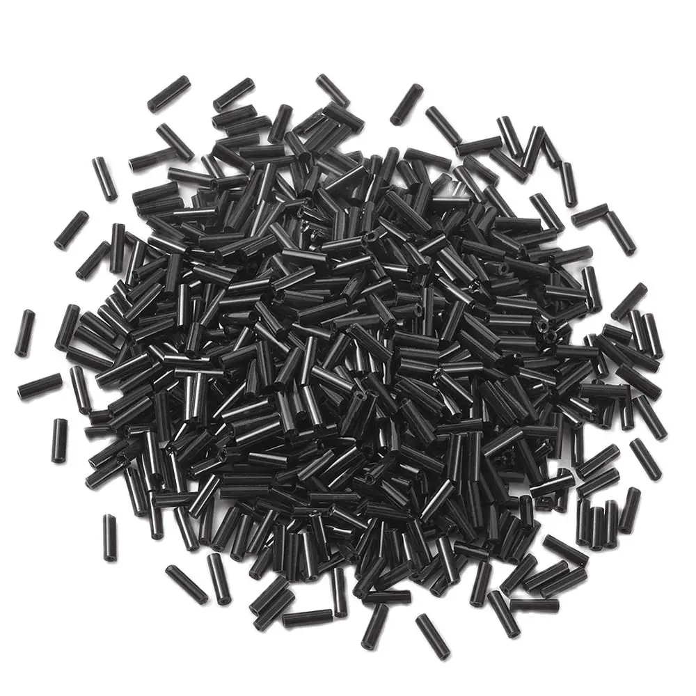 6mm Jewelry Beads Glass Bugle Beads Black Seed Spacer Beads For Jewelry Making DIY 1250pcs/50g