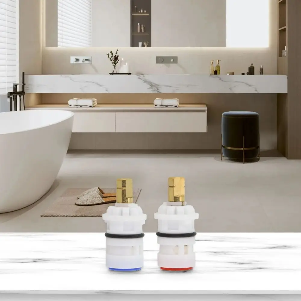 Durable ABS Faucet Cartridge White Replacement Hot Cold Water Cartridge Tested Quality Faucet Accessories Bathroom Faucet - view 3