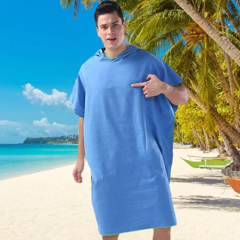 Surf Poncho ไมโครไฟเบอร์ว่ายน้ําเปลี่ยนผ้าเช็ดตัว Quick-Drying Beach Poncho สวมใส่ผ้าห่มสปา Robe สําหรับ Aquatics กีฬาบ้าน