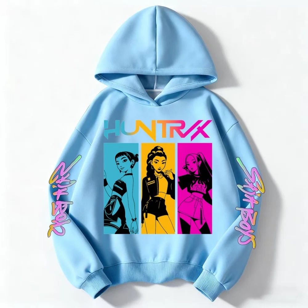 2025 أخبار Kpop شيطان هنتر هوديي معطف ملابس الأطفال طفل فتاة صبي البلوز هودي الطفل رداء علوي غير رسمي