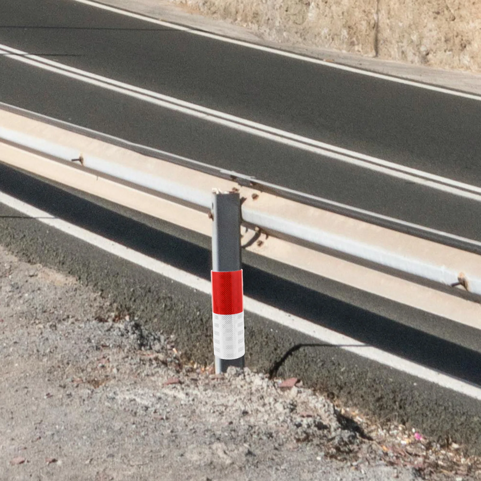 1 Roll Reflective Tape Alternating Colors Post Cone Reflector Tape Driveway Safety Warning Strip Outdoor Reflective Adhesive