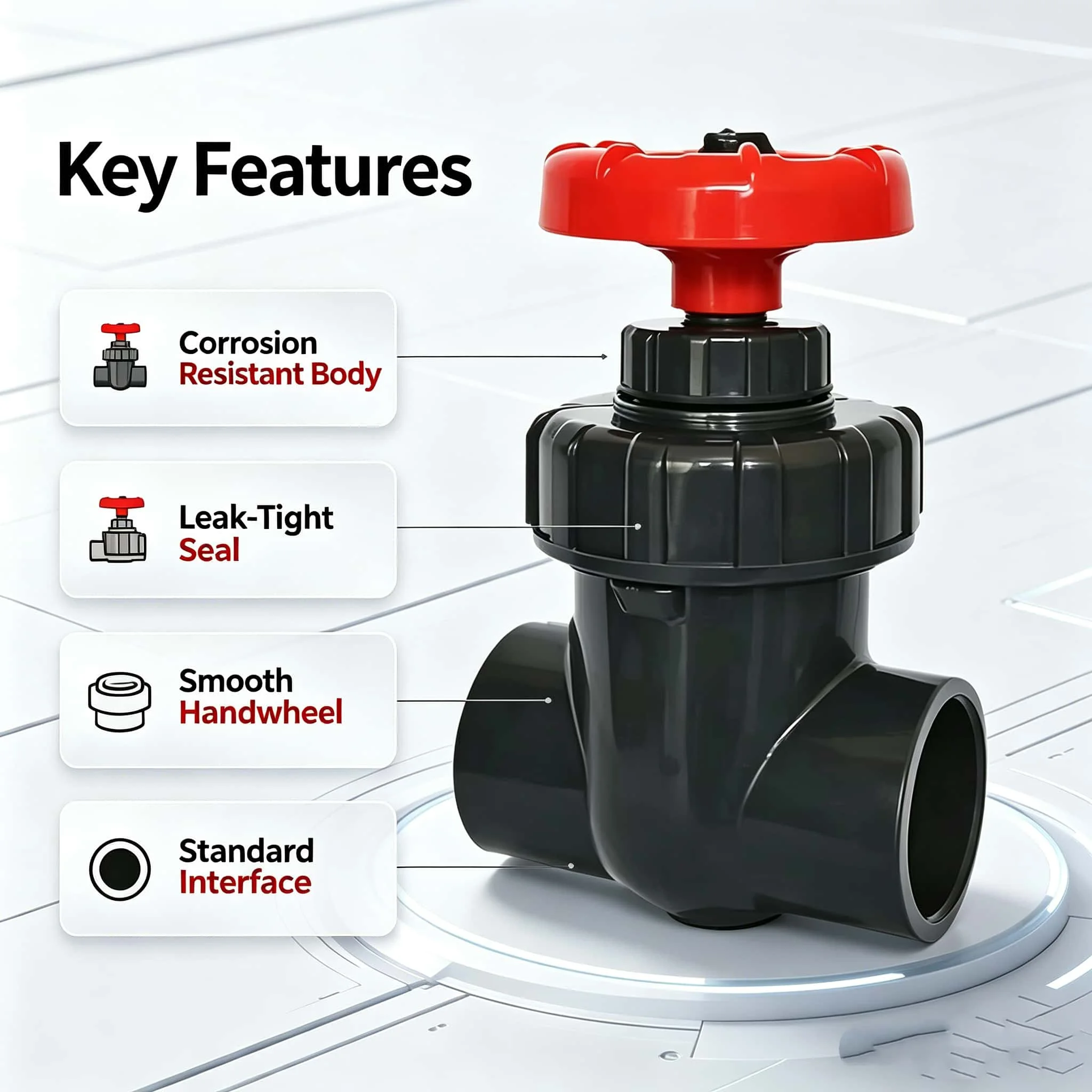 20/25/32/40/50/63mm UPVC Gate Valve Precision Flow Control PVC Sluice Valve Hi-quality Garden Irrigation Aquarium Accessories