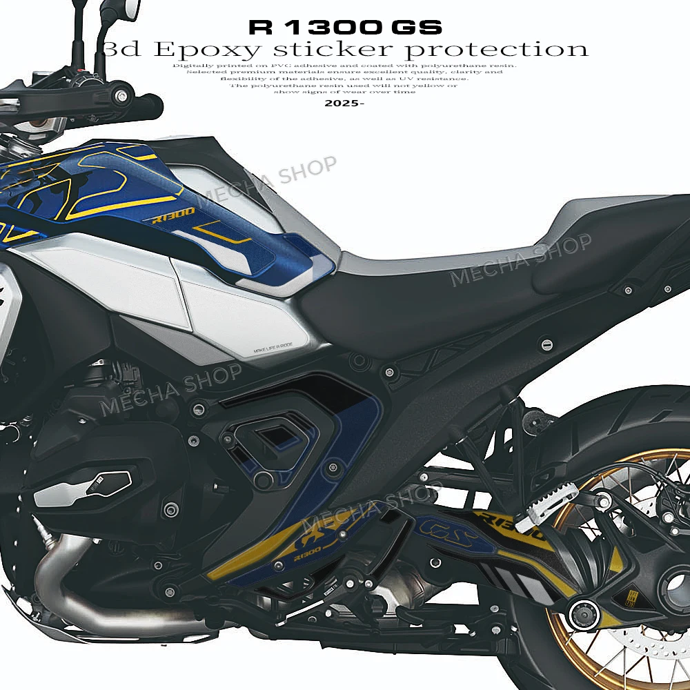 

For R 1300 GS R1300GS 2025 2026 Complete 3D Resin Decal Kit Motorcycle Fuel Tank Sticker Tank Pad Decal Oil Gas Cap Protector