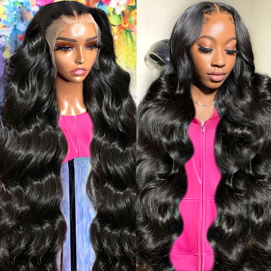 4X4 13x4 13x6 Body Wave Lace Frontal Wigs Human Hair Transparent Body Wave Lace Front Wig Pre Plucked 100% Human Hair Wigs