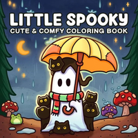 Little Spooky Cute Comfy Coloring Book for Adults and Teens Featuring Adorable Creatures in Cozy Hygge Moments for Relaxation