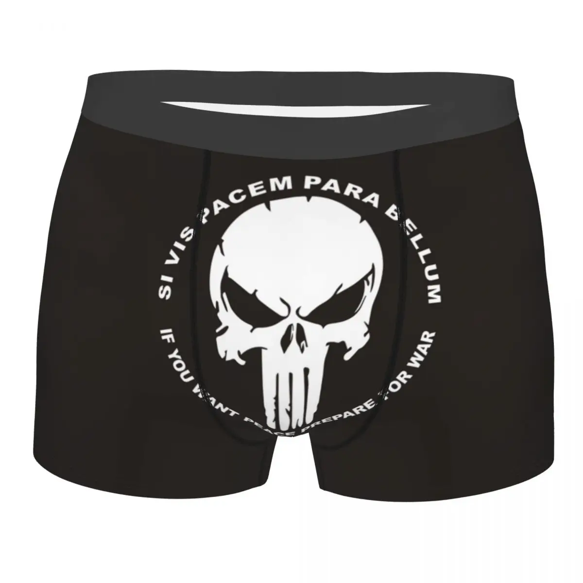 

Classic Retro Heavy Metal Punishers Skull Logo Boxer Shorts Men 3D Print Male Breathbale Underwear Panties Briefs