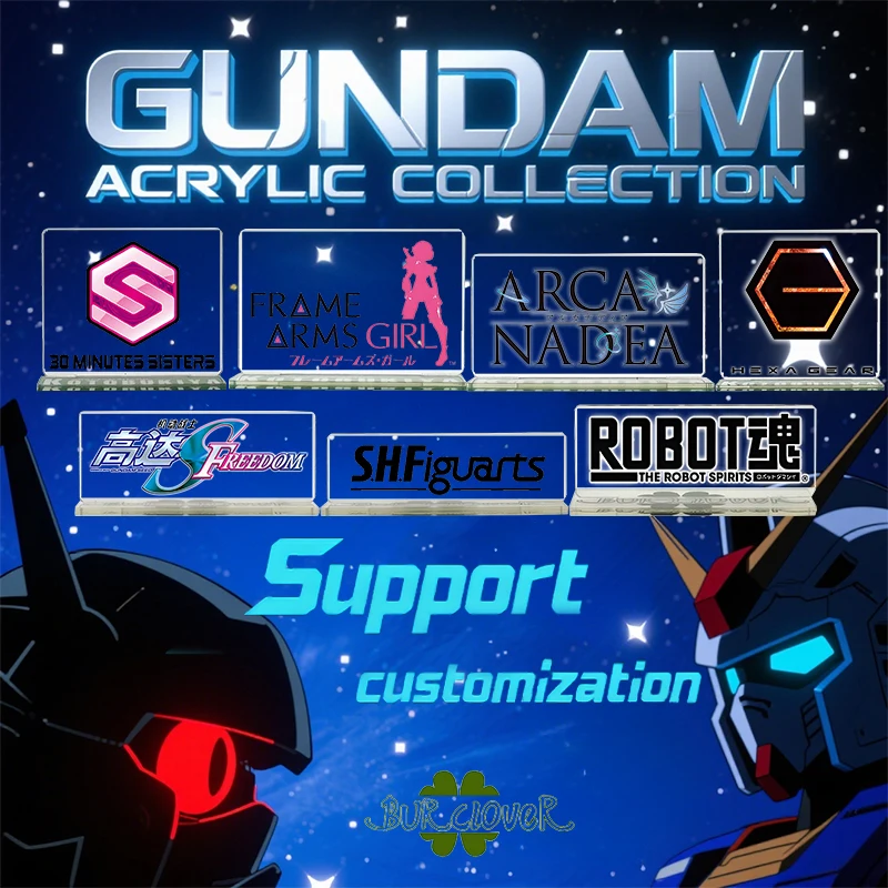 Bandai HG RG MG SHF 30MS HGUC Asli Plakat Akrilik Bening - Tahan Pecah, Cetak HD - Dekorasi Koleksi, Hadiah Kipas untuk Tampilan