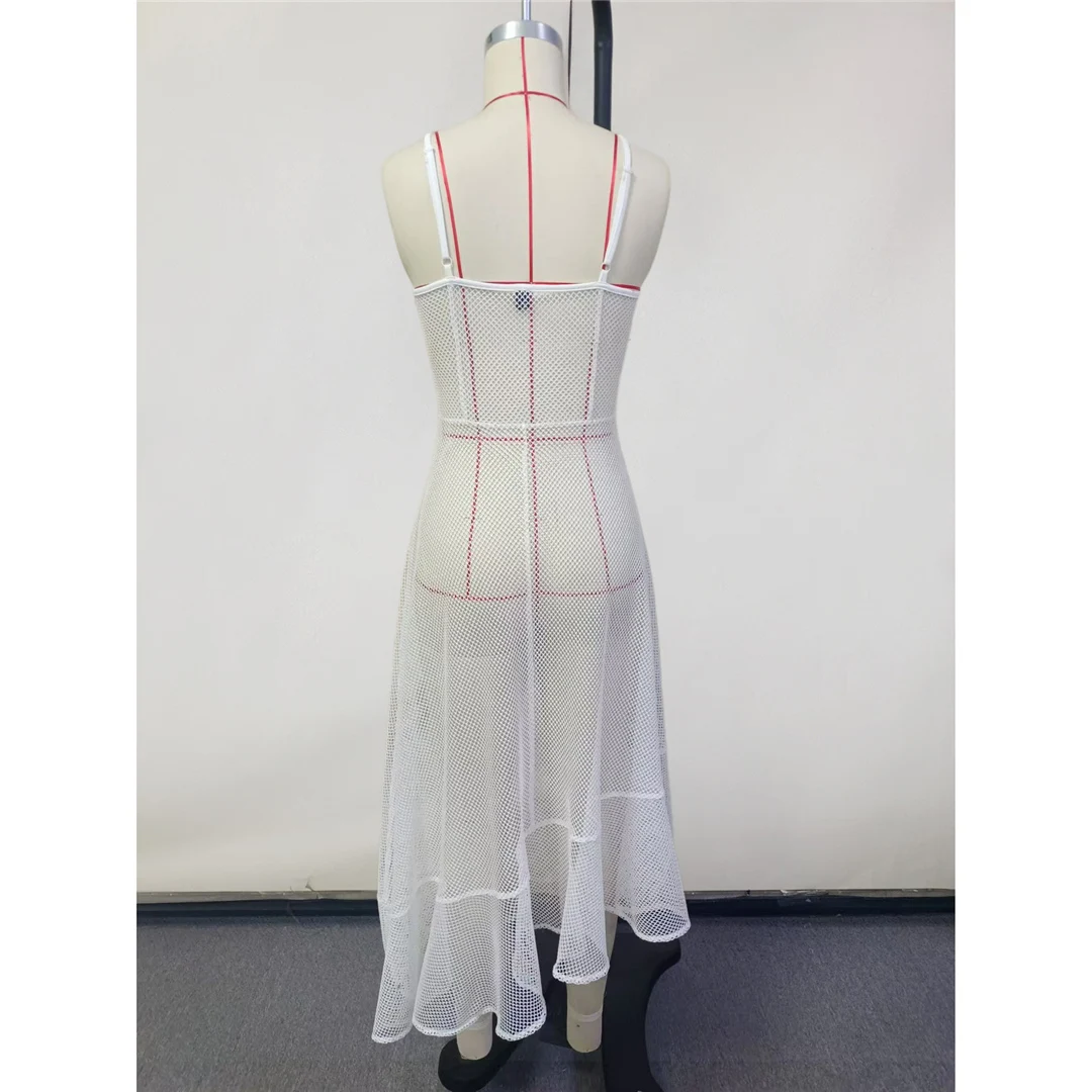 3D-Blumen, ausgehöhlte, geknotete, gehäkelte, gestrickte Tunika, Strand-Überwurf, Strandkleid, Strandbekleidung, Damenmode V6247 – Detail 10