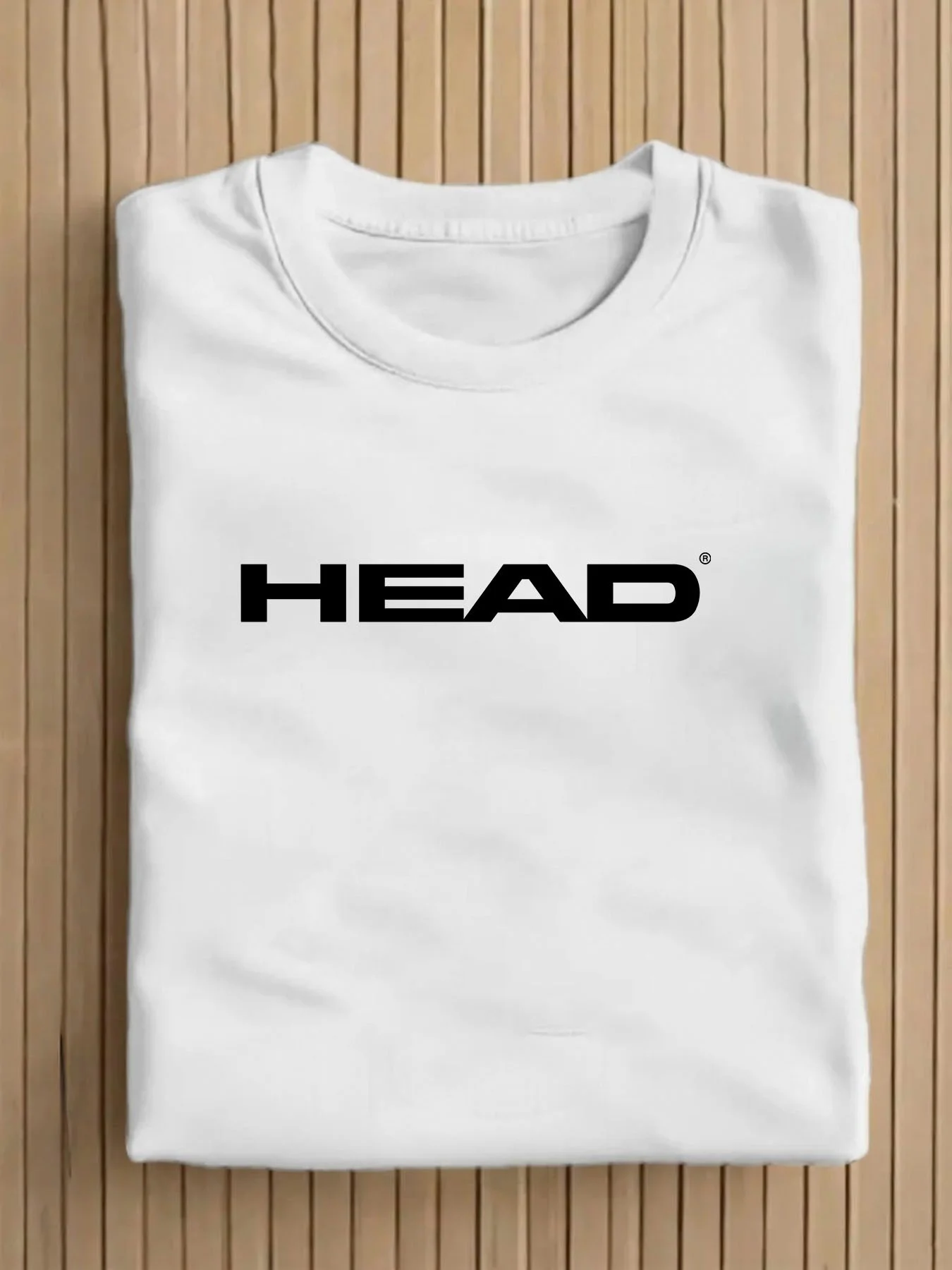 HEAD Men O‑Neck Short Sleeve T‑Shirt Letter Logo Print Casual Loose Tee Soft Comfort Top For Tennis Sports Daily Home Outfit