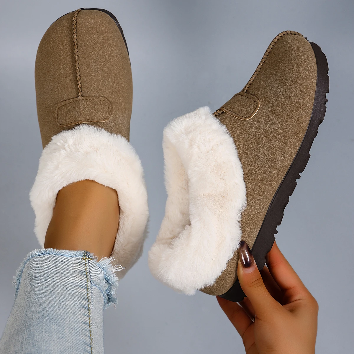 New autumn and winter products: Women's low cut cotton boots, warm, comfortable, breathable and casual shoes
