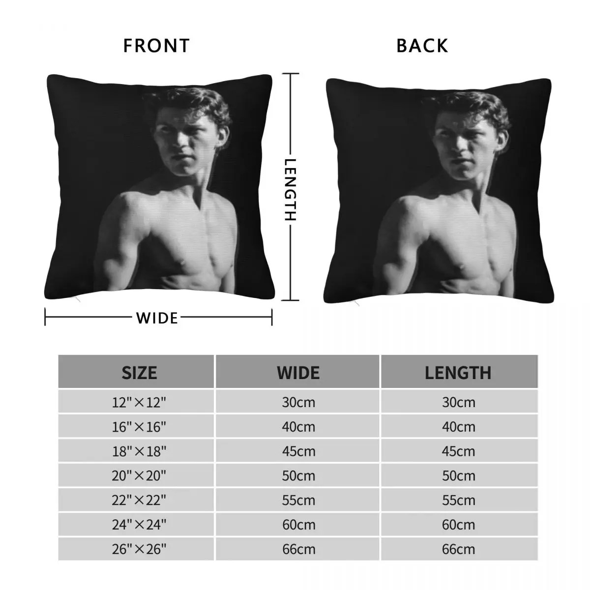 Bw Tom Holland Burly Body Square Pillowcase Polyester Linen Velvet Printed Zip Decor Throw Pillow Case Car Cushion Cover