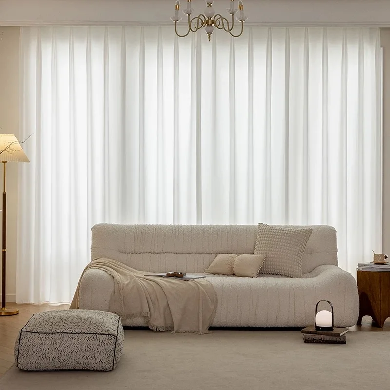 Super Soft Great Hand Feeling White Thicken Tulle Curtains for Living Room Veil for Window Solid Sheer Voile for Bedroom Kitchen