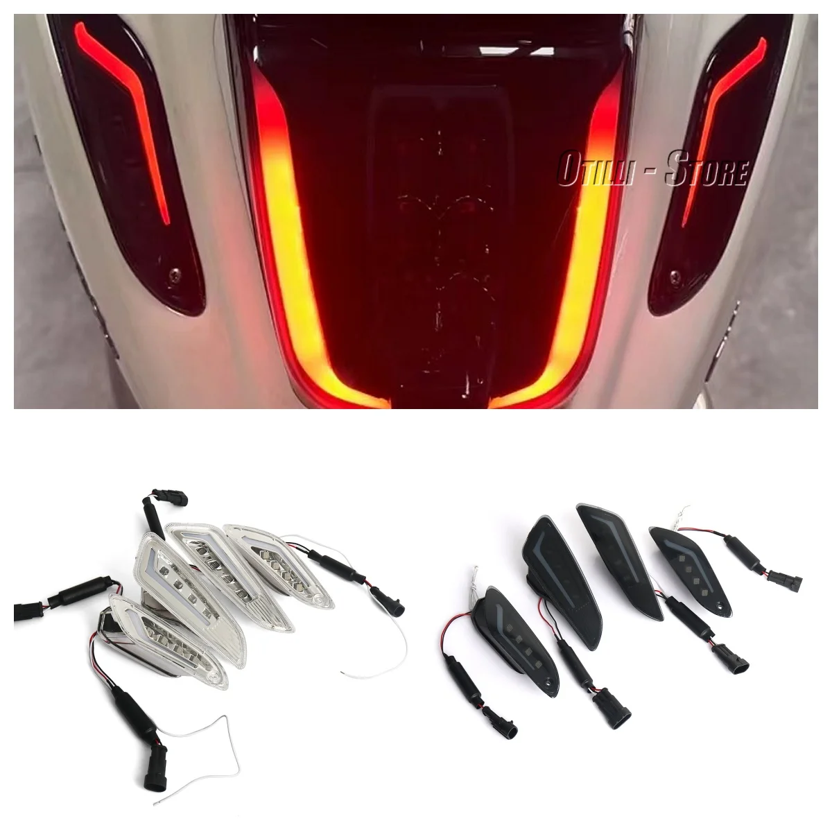 

For Vespa Sprint 125 SPRINT 150 Primavera 150 PRIMAVERA 125 Motorcycle Front Rear Turn Signal Lights LED Taillight Indicator Kit
