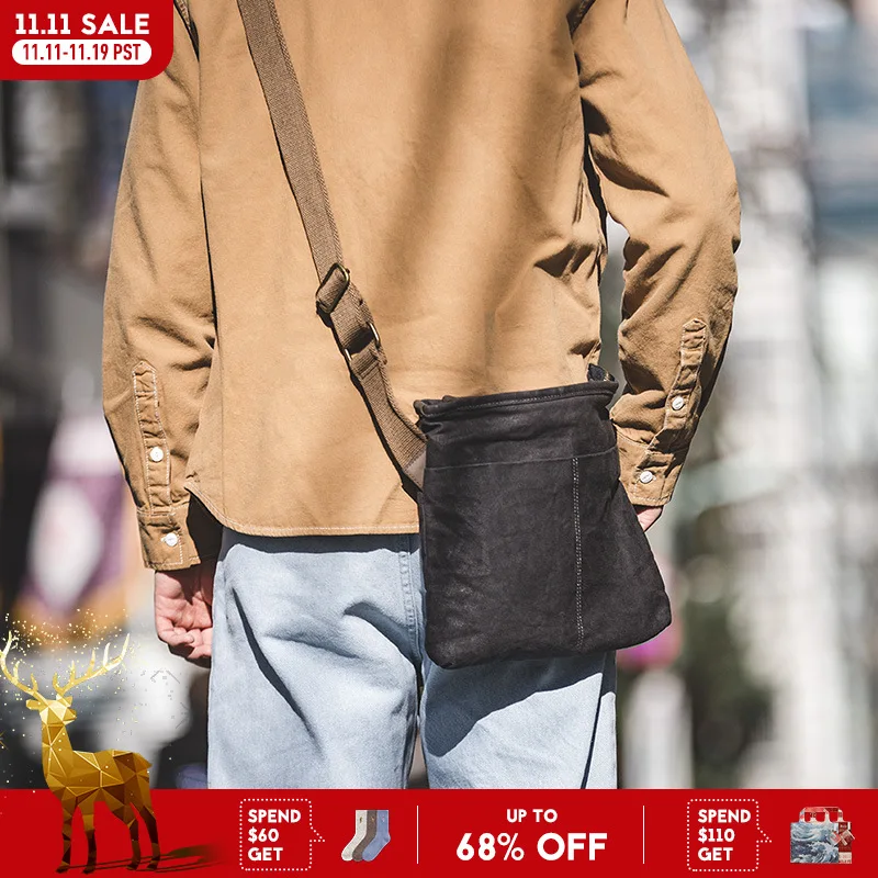 

Maden Oil Waxed Shoulder Bag Vintage Doing Old Waterproof Messenger Bag Durable Canvas Designer Handbags School Travel Casual