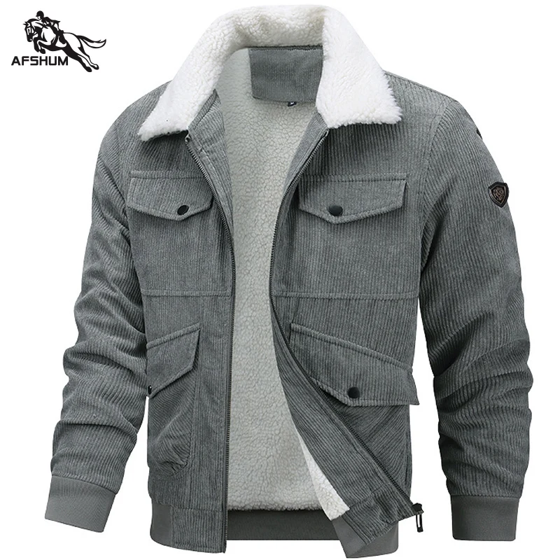 Jacket Parka autumn Winter New mens jacket collar Solid color Corduroy Jackets men business casual coat Men's coats M-8XL 2213