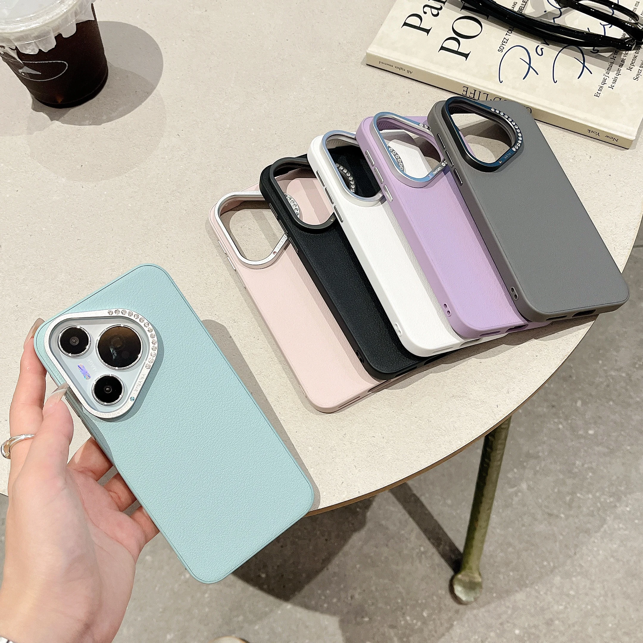 High Quanlity Feel Skin PU Leather Phone Case For Huawei Pura 70 Pro Pura70 P70 Classical Lichee Pattern Protective Shell