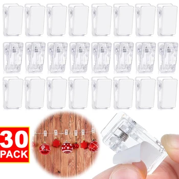 30/10/5/1PCS Self กาวคลิปกระดาษ Clamps Tapestry คลิปภาพโปสเตอร์พลาสติกฤดูใบไม้ผลิคลิปโรงเรียน DIY ตกแต่ง