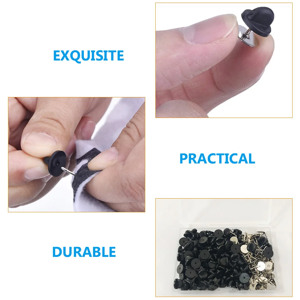 

Box of Rubber Pin Backs Replacement Durable Clutch Backings Professional Pin Keeper Multi-Function Use Clutch Backing