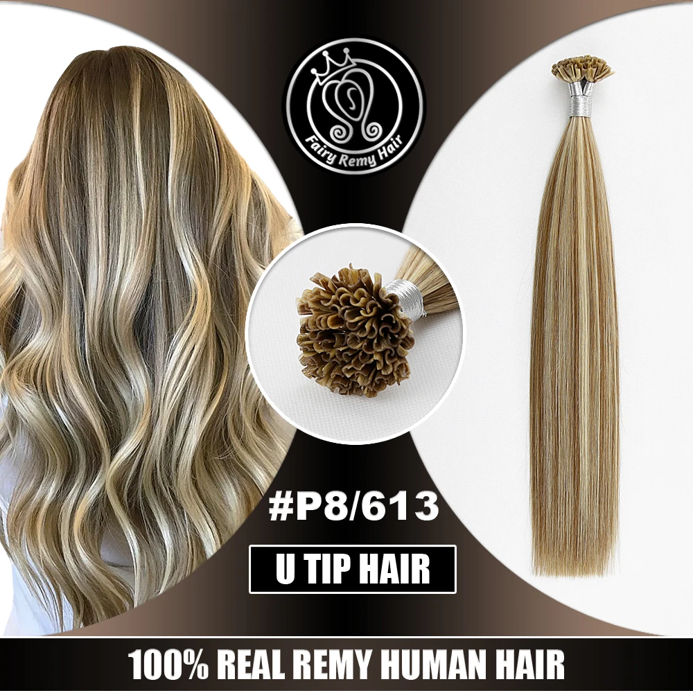 

0.5g/Strand U Tip Keratin Hair Extensions 12-14 Inch Remy Human Hair Silky Straight Pre Bonded Real Remy Keratin U Tip Hair