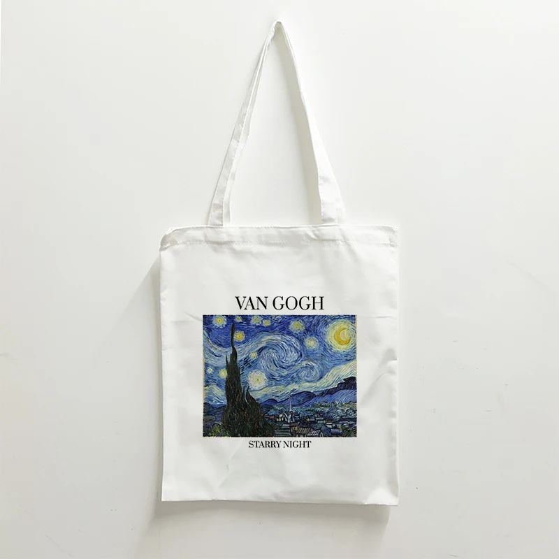 

Tote Bag Van Gogh Oil Painting Women Shopping Bag Cloth Bag Aesthetic Canvas Tote Bag Casual Handbag Shoulder Bag Beach Bag