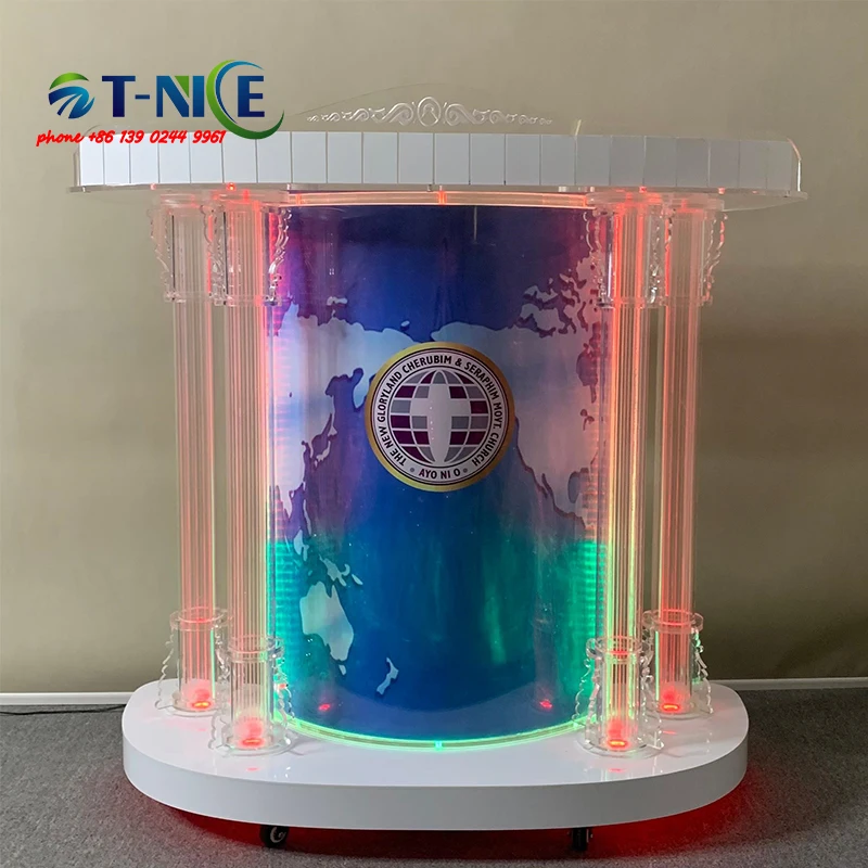 Acrylic Lectern Glass Clear Table Assembled Podium Superior  Pulpit Wedding Celebration Dais Popular Lectern Customized Logo