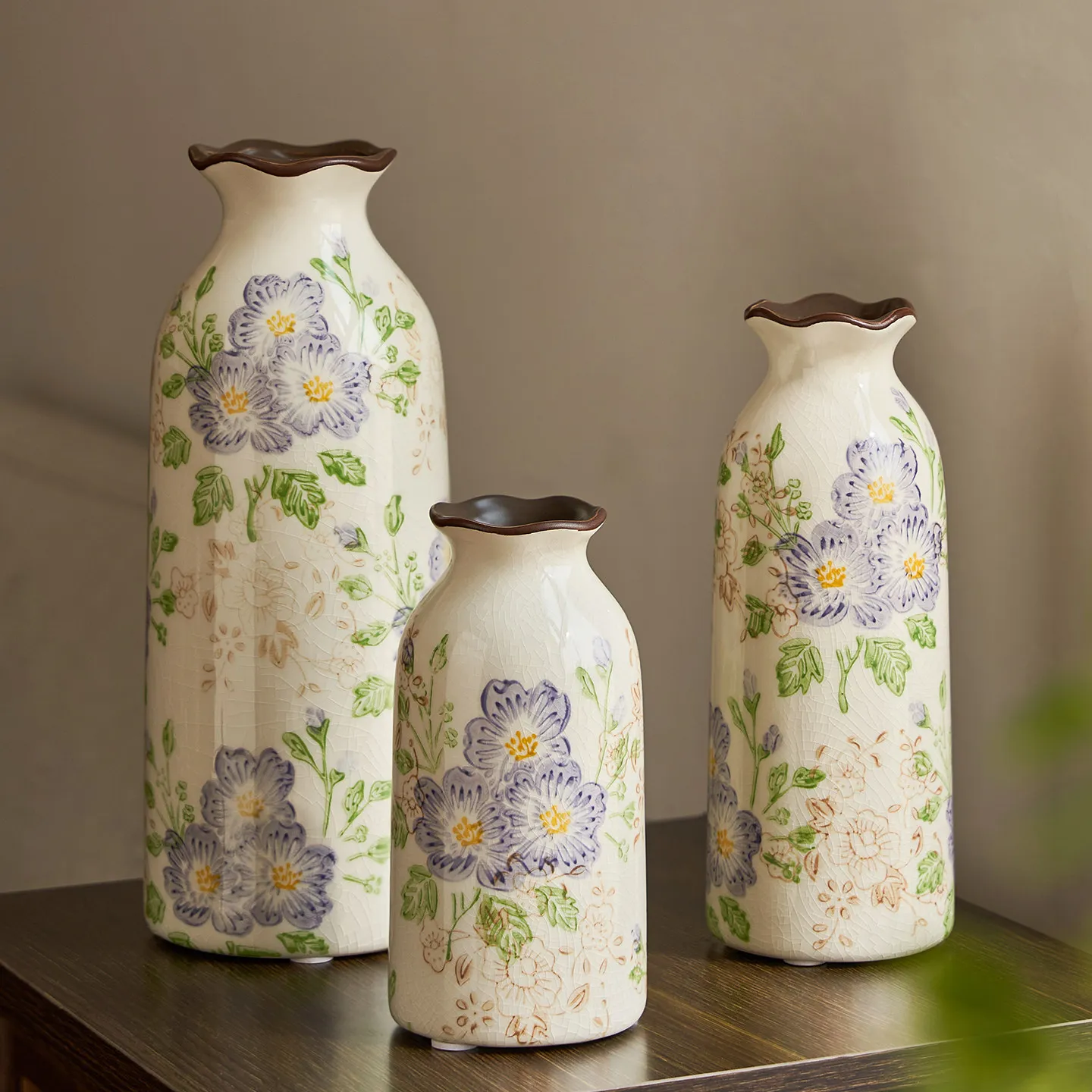 New Ceramic Vase for Elegant Flower Arrangements and Hydroponics—Living Room, B&B, Hotel, and Entryway Decor—Vintage Ornament